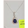 Image 1 : #21-BLUE SAPPHIRE PENDENT,.925 SOLID SILVER