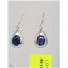 Image 1 : #20-BLUE SAPPHIRE EARRINGS,.925 SOLID SILVER