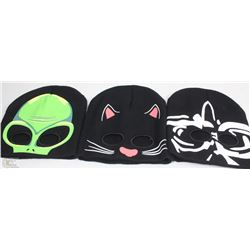 3 PACK OF GLOW IN THE DARK TOQUES