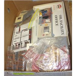 SET OF FOUR MODEL TRAIN BUILDINGS - OIL FACILITY