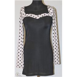 SIZE XL POKA DOT AND BLACK SHORT DRESS