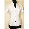 Image 1 : SIZE LARGE WHITE BLOUSE WITH BLACK BUTTONS
