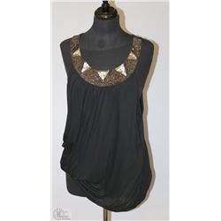SIZE 2XL BLACK AND SEQUINED TANK TOP