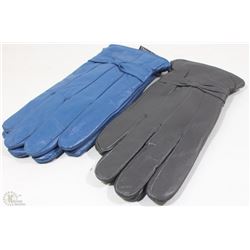 2 PACK LADIES LEATHER GLOVES SIZE LARGE