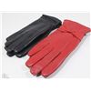 Image 1 : 2 PACK LADIES LEATHER GLOVES SIZE SMALL
