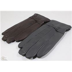 2 PACK LADIES LEATHER GLOVES SIZE MEDIUM