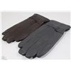 Image 1 : 2 PACK LADIES LEATHER GLOVES SIZE MEDIUM