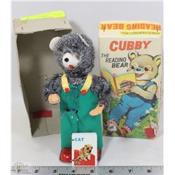 VINTAGE CUBBY " THE READING BEAR " ALPS TRADEMARK