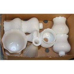 BOX OF HOBNAIL MILKGLASS