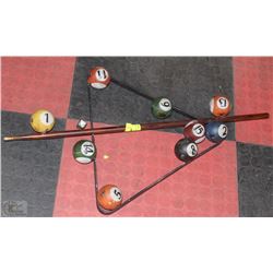 METAL POOLBALLS AND STICK