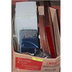 BOX WITH GLASS LAZY SUSAN, "KNOTS" FRAMED, NEW IN