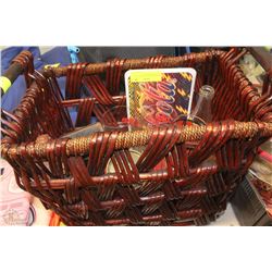 WICKER BASKET WITH ASSORTED COCA COLA PRODUCTS,
