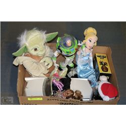 BOXED LOT OF TOYS  - STARWARS, TOY STORY, BRATZ…