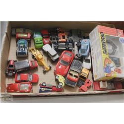 FLAT WITH ASSORTED PLAY CARS INCL DIE CAST ,
