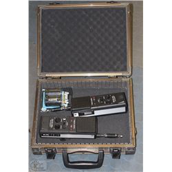 HARD CASE WITH 2 VINTAGE WALKIE TALKIES