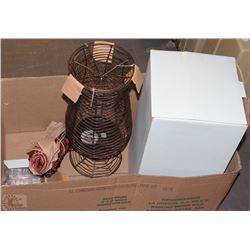 BOX WITH APOTHECARY TALL PILLAR HOLDER , STACKABLE