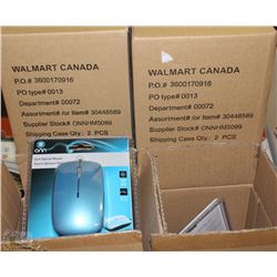 LOT OF 6 CASES OF TWO ONN WIRED OPTICAL MICE