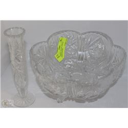 PINWHEEL CRYSTAL BOWL & CANDLE HOLDER