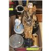 Image 1 : ESTATE BOX OF JAR, VASE, DOLL, FIGURINE, AND MORE!