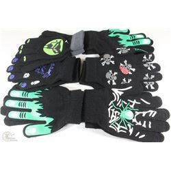 6 PACK OF GLOW IN THE DARK GLOVES