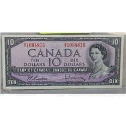 1954 CANADIAN $10.00  BANK NOTE