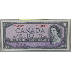 1954 CANADIAN $10.00  BANK NOTE