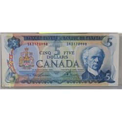 1972 CANADIAN $5.00 RAINBOW BANK NOTE