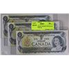 Image 1 : 1973 CANADIAN CONSECUTIVE $1.00 BANK NOTES X3