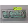 Image 1 : 1967 CANADIAN CENTENNIAL $1.00 BANK NOTES X2