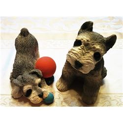 LOT OF 2 "LIVING STONE" SCHNAUSER PUPS