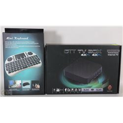 NEW OTT TV BOX ANDROID TV BOX W/ WIRELESS MINI