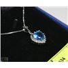 Image 1 : STERLING SILVER CHAIN & PENDANT WITH HEART BLUE