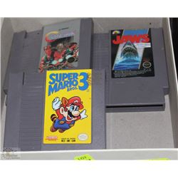 BOX W/ 3 NINTENDO GAMES INCL. SUPER