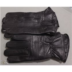 2 PACK MENS LEATHER GLOVES SIZE MEDIUM