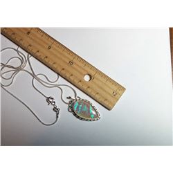 PEAR SHAPED WHITE FIRE OPAL PENDANT