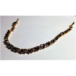 PURPLE/WHITE SWAROVSKI CRYSTAL TENNIS BRACELET