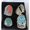 Image 1 : LOT OF 4 STERLING SILVER .925 RINGS