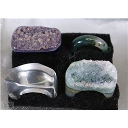 LOT OF 4 ASSORTED ROCK RINGS