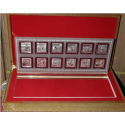 SET OF 12 ELECTROPLATED RABBIT COINS