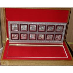 SET OF 12 ELECTROPLATED RABBIT COINS