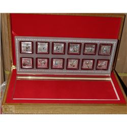 SET OF 12 ELECTROPLATED RABBIT COINS