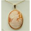 Image 1 : 14K YELLOW GOLD SHELL CAMEO PENDANT