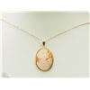 Image 2 : 14K YELLOW GOLD SHELL CAMEO PENDANT