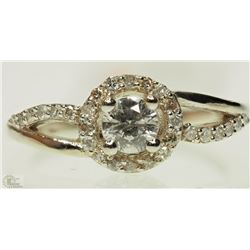14K WHITE GOLD DIAMOND RING SIZE 6