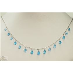 10K WHITE GOLD BLUE TOPAZ NECKLACE