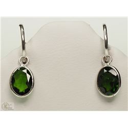 14K WHITE GOLD CHROME DROPSIED HOOP EARRINGS