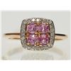 Image 1 : 10K ROSE GOLD PINK SAPPHIRE & DIAMOND RING