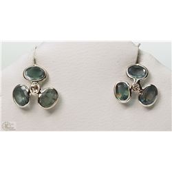 14K WHITE GOLD ALEXANDRITE & DIAMOND EARRINGS
