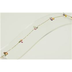 14K YELLOW GOLD MULTICOLORED SAPPHIRE BRACELET