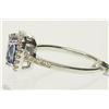 Image 3 : 14K WHITE GOLD TANZANITE & DIAMOND RING SIZE 6.5